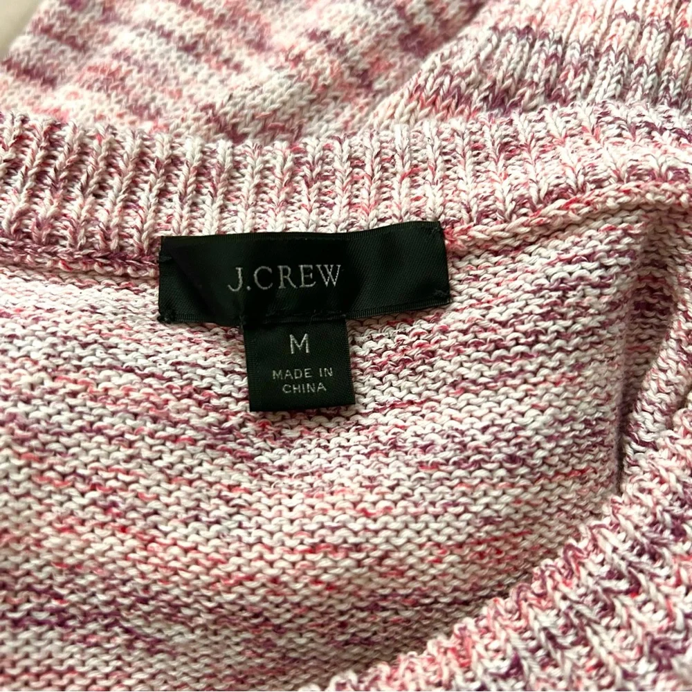 J. Crew Space-Dyed Crewneck Cotton Sweater Tropical Azalea Multi - Size Medium